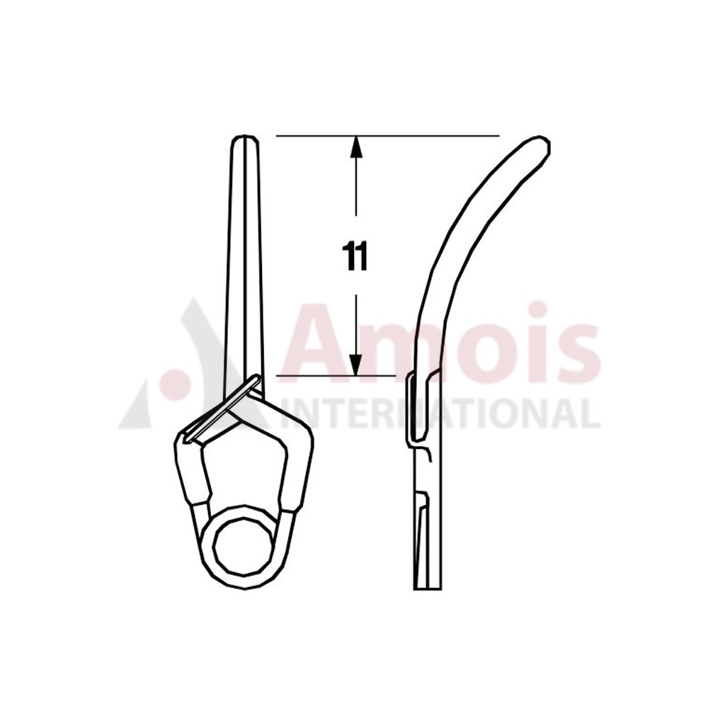 YASARGIL Aneurysm Clips, Standard, Permanent, 11mm Slightly Curved, Closing Force 180 gms, Opening 7.5mm