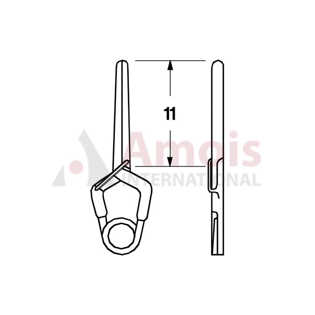 YASARGIL Aneurysm Clips, Standard, Permanent, 11mm Straight, Closing Force 180 gms, Opening 7.8mm