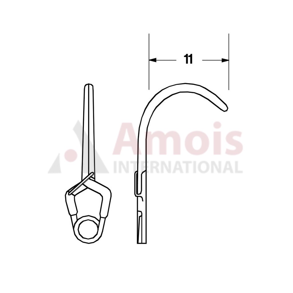 YASARGIL Aneurysm Clips, Standard, Temporary, 11mm Strong Curved, Closing Force 110 gms, Opening 6.2mm