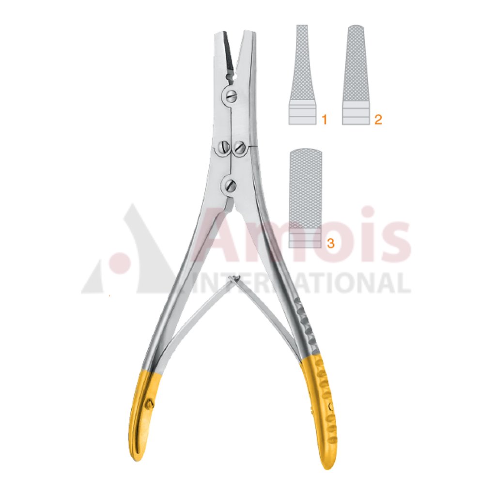 Flat Nose Pliers, 18cm TC Parallel Grip