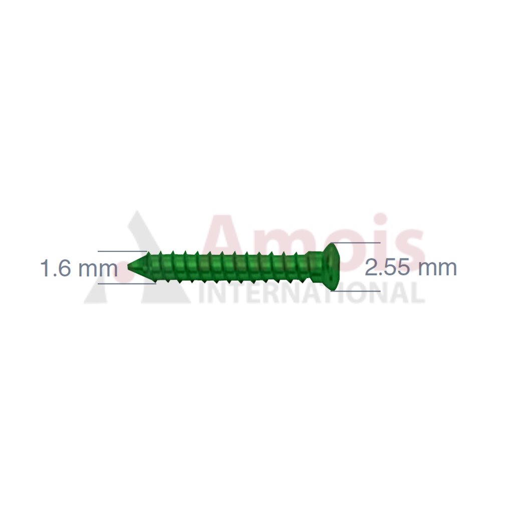Medium Screw with Full Thread, Titanium, Dia. 1.6mm, Self-Drilling, P=5 Pieces