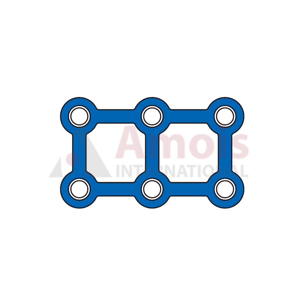 Micro Rectangular Plate 1.2 mm, Titanium 3x2 Holes, Profile 0.6mm P=5 Piece