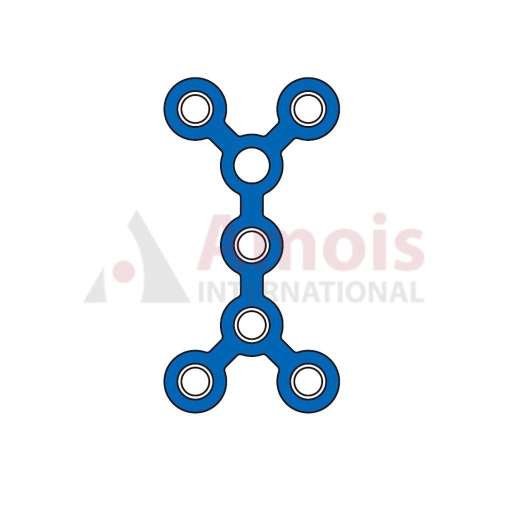 Micro Y-Plate 1.2 mm, Titanium, 7 Holes, Double, Profile 0.6mm P=5 Piece