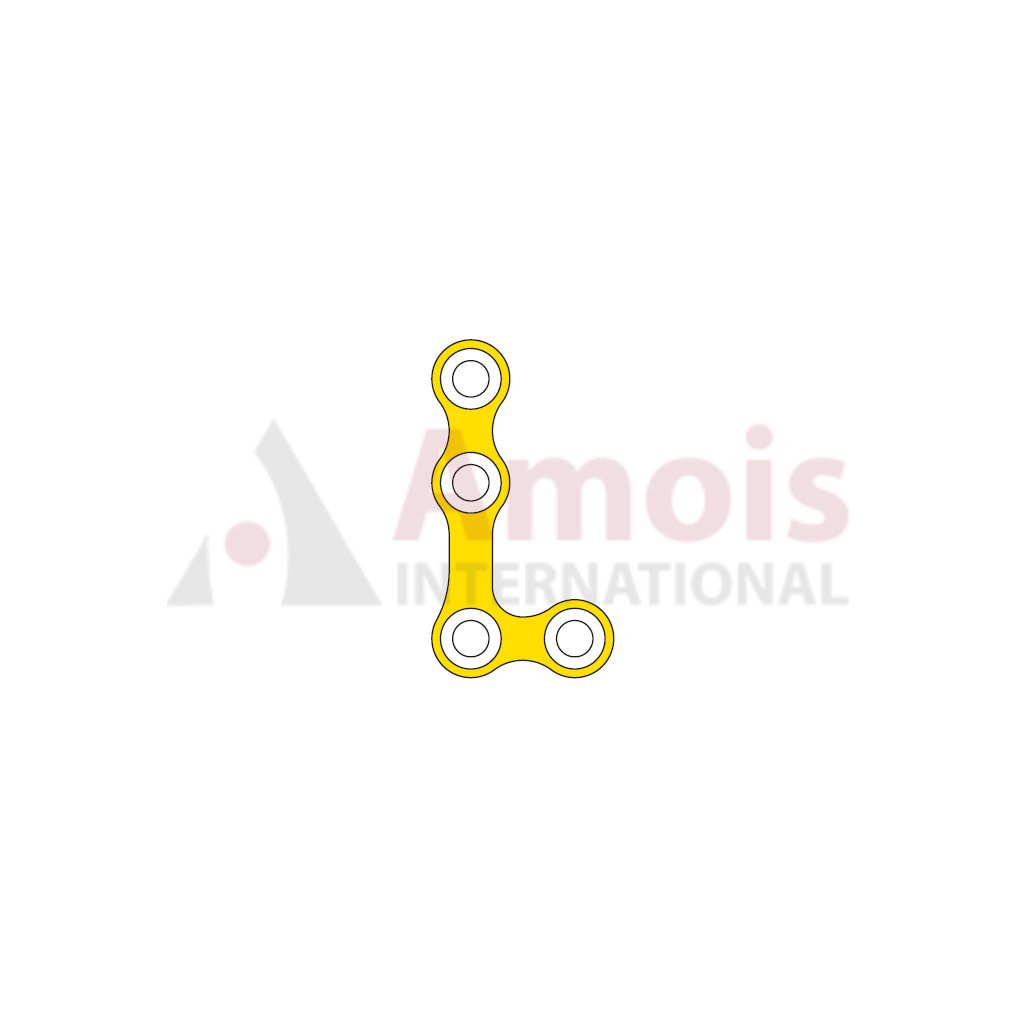 Mini L-Plate 2.0mm, Titanium, 4 Holes, 9.0mm Web, Right, Profile 1.0mm, P=5 Pieces