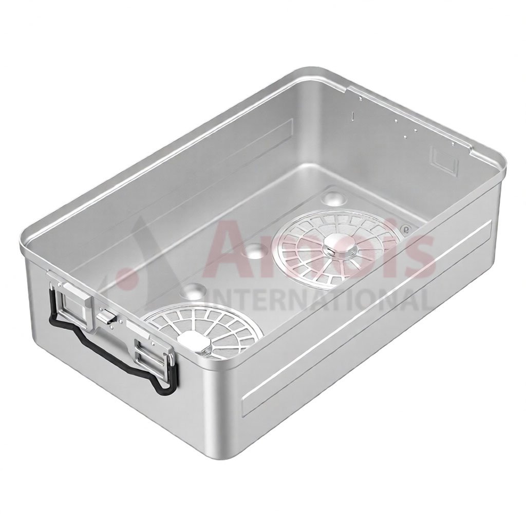 Bottom for Sterilization Container, silver, Bottom perforated