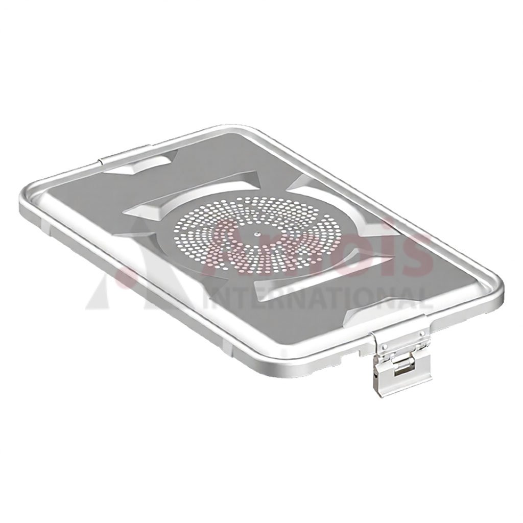 Lid for Sterilization Container, Silver Lid Perforated, 460x285 mm