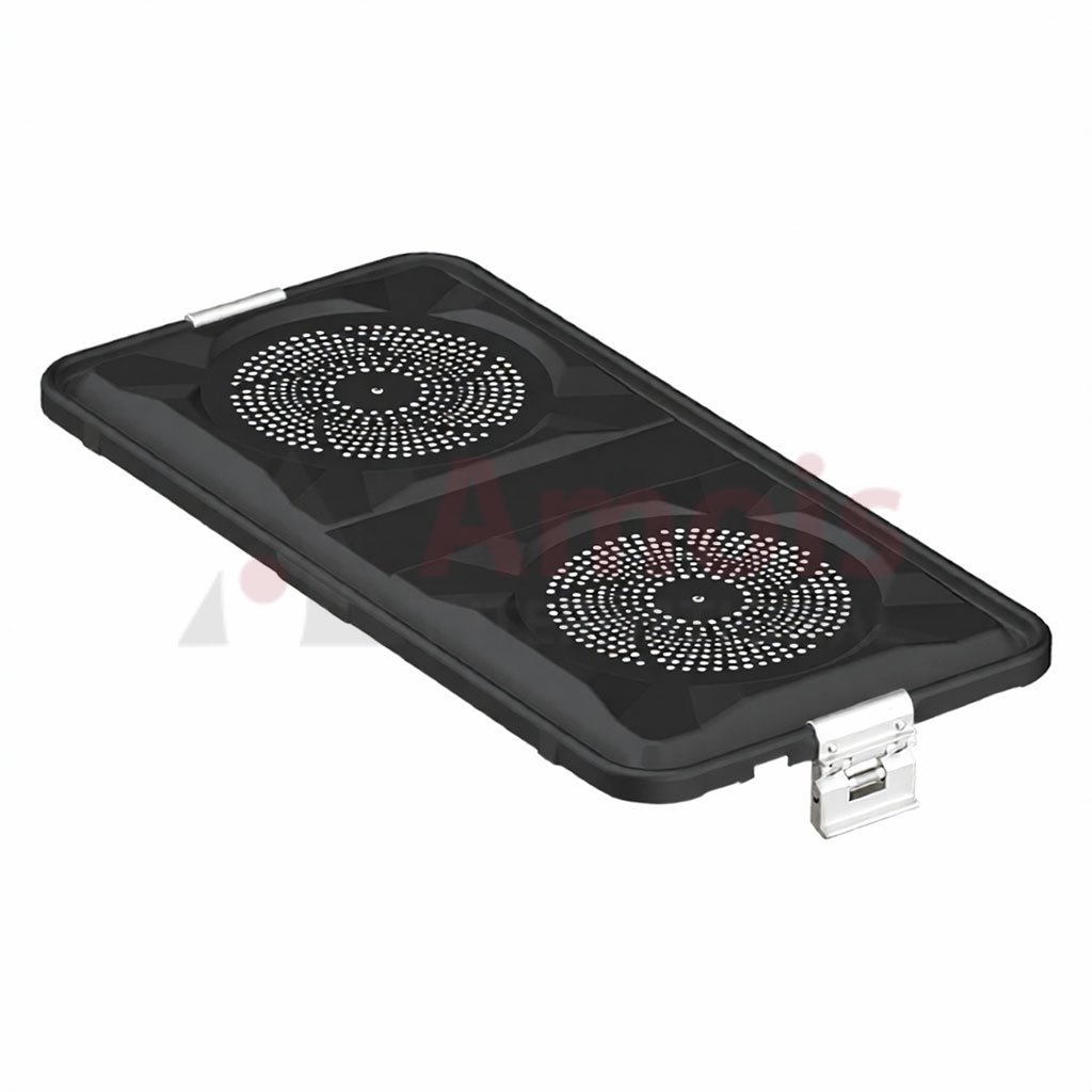 Lid for Sterilization Container, Black 585x285 mm, Perforated