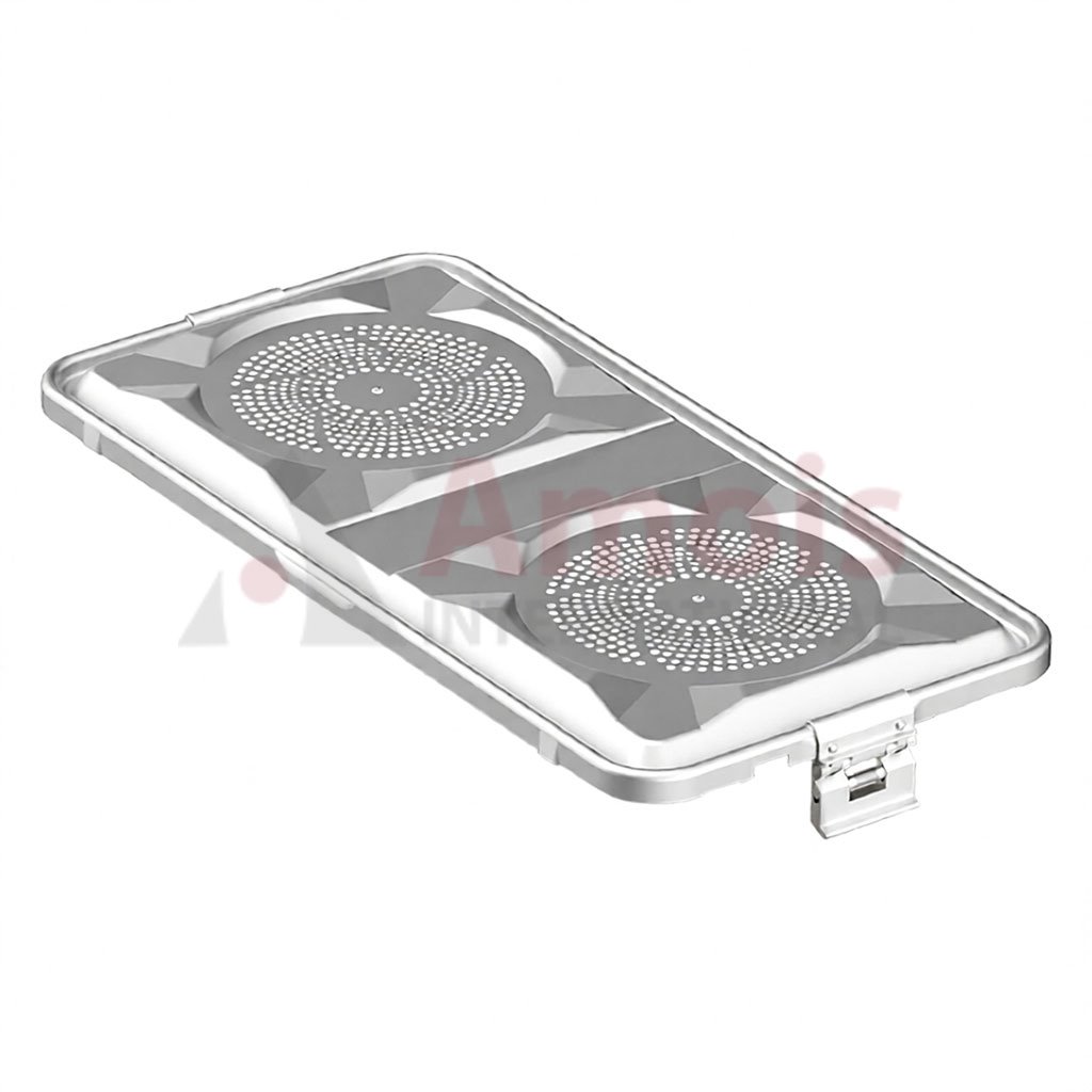 Lid for Sterilization Container, Silver 585x285 mm, Perforated