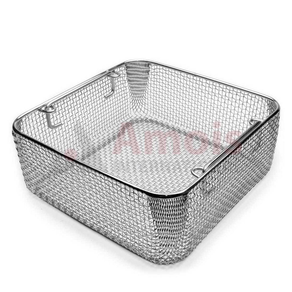 Wire Basket, with Drop Handle, Perforated Sheet Stackable