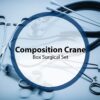 Composition Crane surgical instrument set including stainless steel forceps, clamps, screws, and specialized tools for orthopedic and trauma surgery procedures.