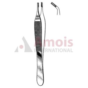 Adson Brown Tissue Forceps 12cm Angled, Side-Grasping 7x7 Teeth