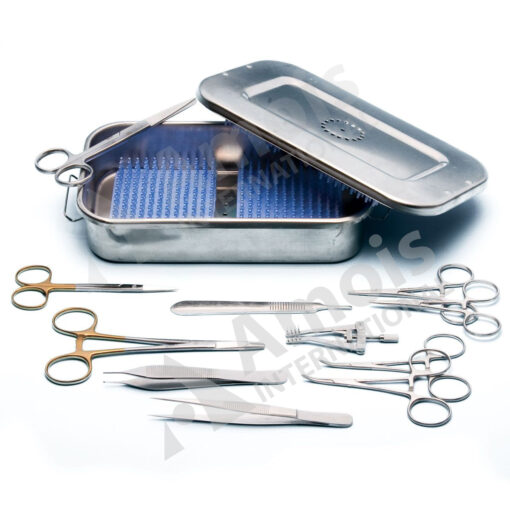 "Exotic Animal Surgical Kit – 12-piece stainless steel veterinary instruments"