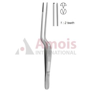 Lucae Ear Forceps 14cm 1x2 Teeth Bayonet Shaped