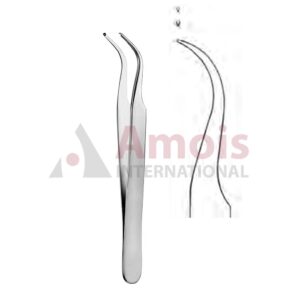Watchmaker's Forceps Curved 1x2 Teeth 11.5cm