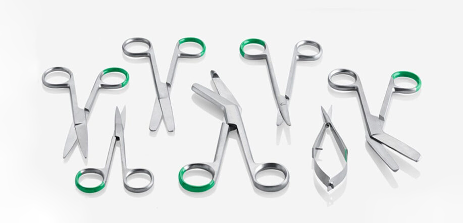 Single-use stainless steel surgical scissors designed for precision cutting