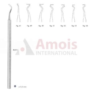 Black Cutting Instrument Single End With Octagonal Handle Fig.41-54