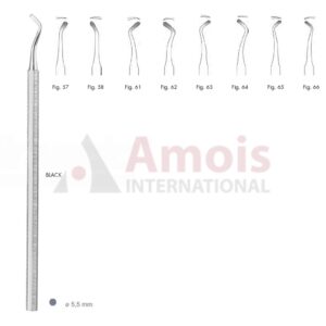 Black Cutting Instrument Single End With Octagonal Handle Fig.57-66