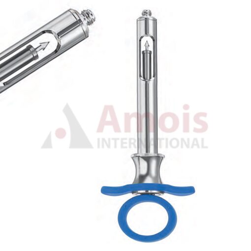 Cartridge Syringe 1.8ml Ring Handle Purple With "Harpoon/Arrow Tip" Aspiration Dev. Metric Thread, Silicone Handle, Petite