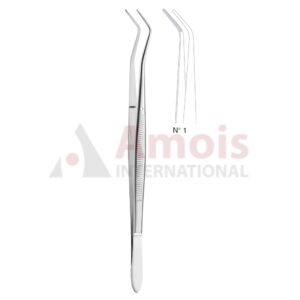 Flagg Dental Tweezer No. 1, 16cm (6 1/4"), Angled, Narrow