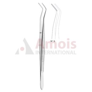 Flagg Dental Tweezer No. 3, 16cm (6 1/4"), Angled, Narrow