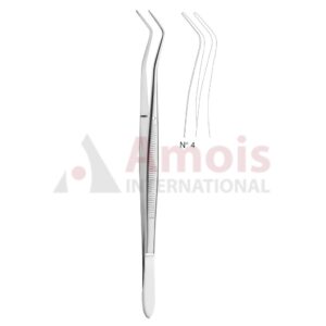Flagg Dental Tweezer No. 4, 16cm (6 1/4"), Angled, Narrow