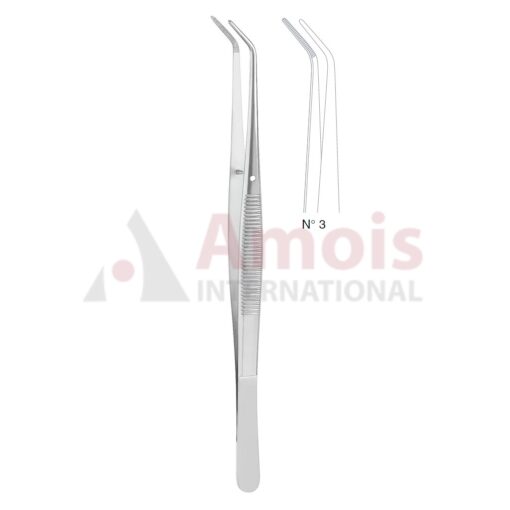 London-College Dental Tweezer No 3, 15cm (6"), Angled