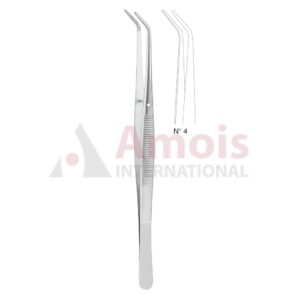 London-College Dental Tweezer No. 4, 15cm (6"), Angled