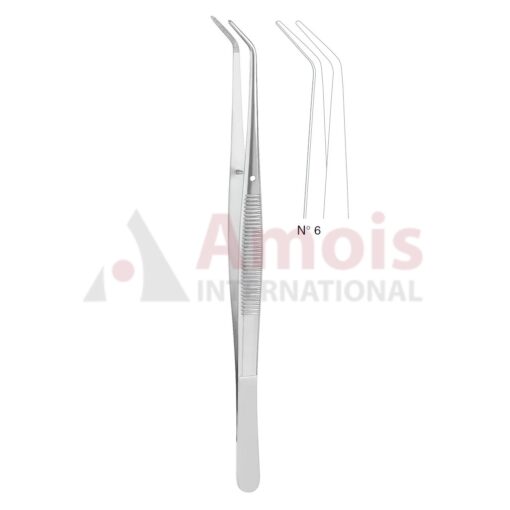 London-College Dental Tweezer No. 6, 15cm (6"), Angled