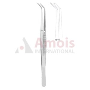 London-College Dental Tweezer No. 8, 15cm (6"), Angled
