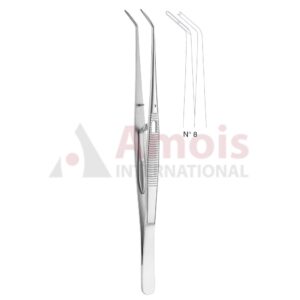 London-College Dental Tweezer No. 8, 15cm (6"), Angled, With Lock