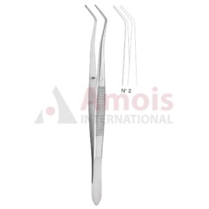 Meriam Dental Tweezer Fig.2, 16cm (6 1/4"), Angled