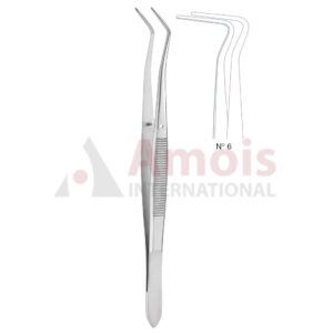 Meriam Dental Tweezer Fig.6, 16cm (6 1/4"), Angled
