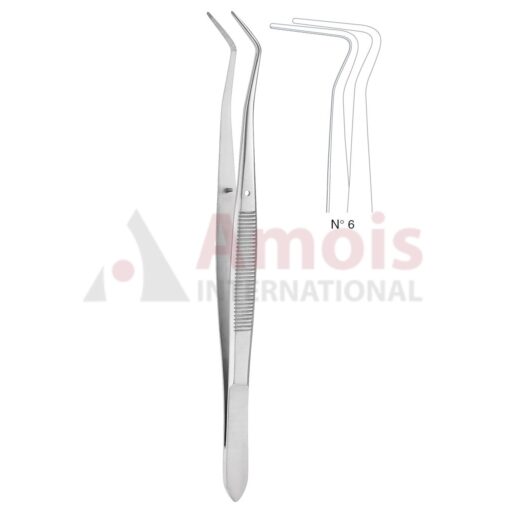 Meriam Dental Tweezer Fig.6, 16cm (6 1/4"), Angled
