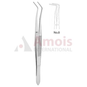 Meriam Dental Tweezer Fig.8, 16cm (6 1/4"), Angled