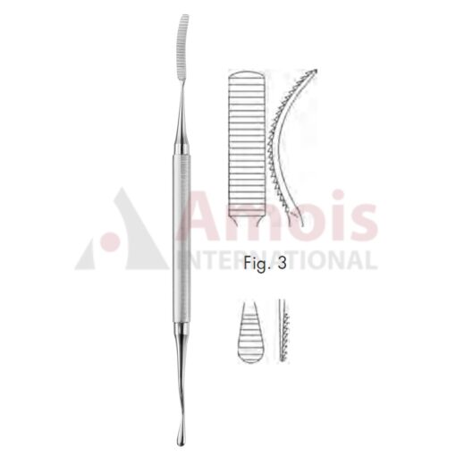 Miller-Colburn Bone File Double Ended No.3,18cm (7"), Downwards Cutting