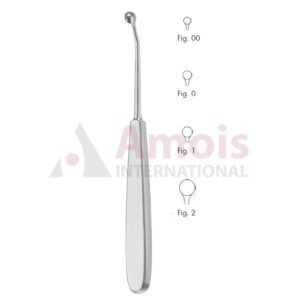 Williger Bone Curette 16.5cm (6 1/2"), Round, Angled
