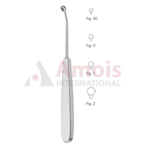Williger Bone Curette 16.5cm (6 1/2"), Round, Angled