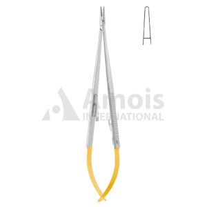Castroviejo Jacobson Micro Needle Holder Tc With Catch Straight Smooth Jaw