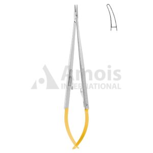 Castroviejo Jacobson Micro Needle Holder Tc Without Catch Curved Smooth Jaw