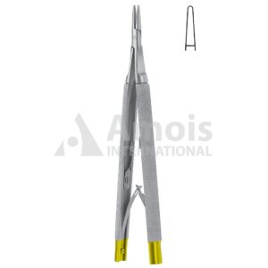 Castroviejo Micro Needle Holder 13cm Tc With Lock Straight Smooth Jaw