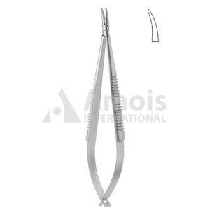 Castroviejo Micro Needle Holder 14cm Without Catch Curved