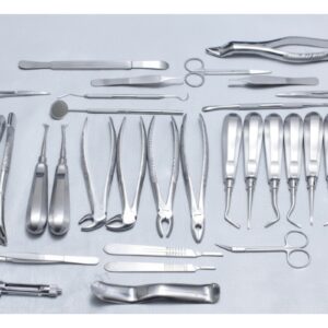 Dental Extraction & Elevators Surgery Kit 34 Pcs with forceps and elevators