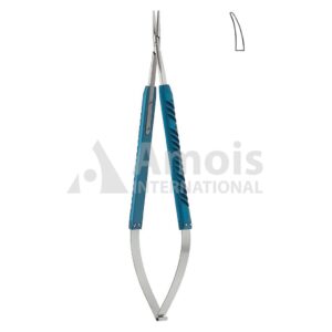 Micro Needle Holder Light Weight With Blue Colored Anodized Curved