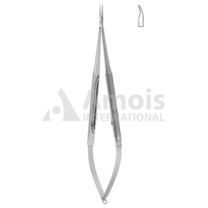 Micro Needle Holder With Catch Angled 12cm