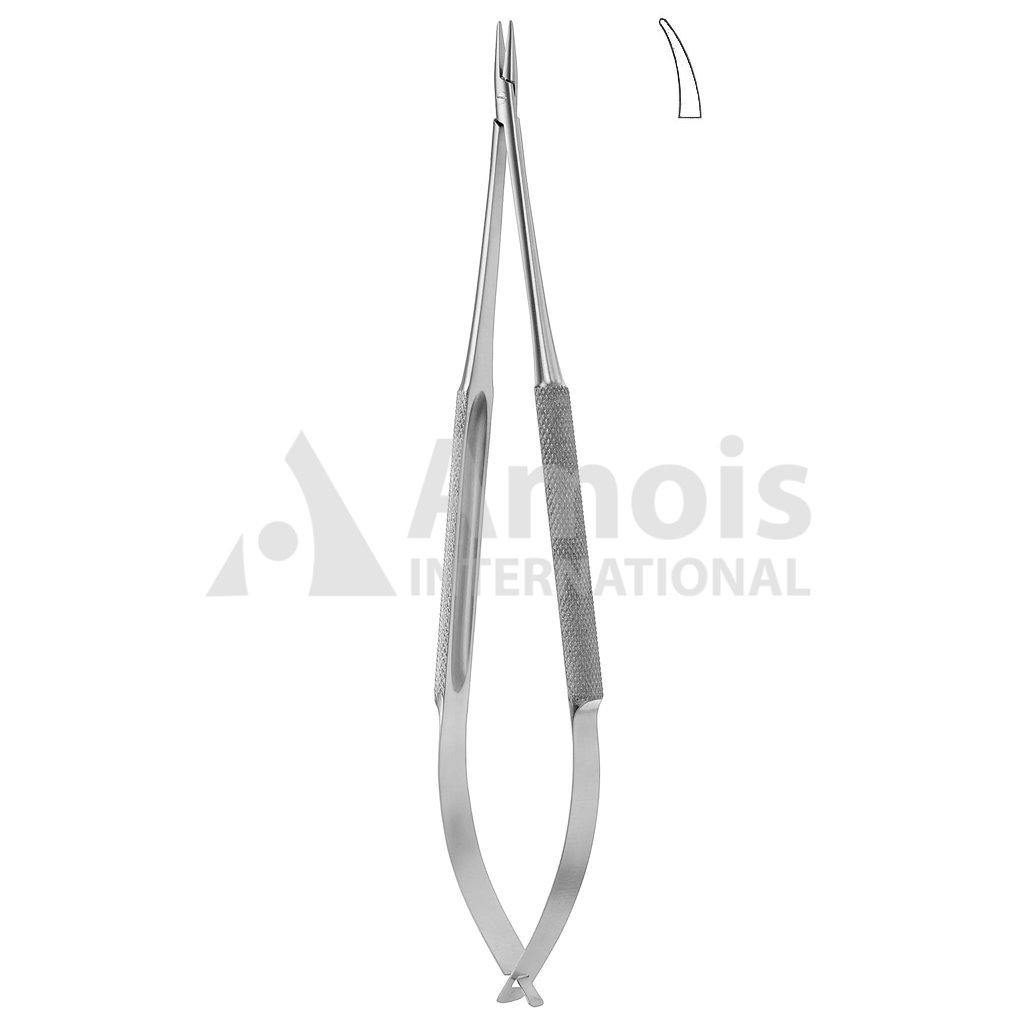 Micro Needle Holder Without Catch Curved