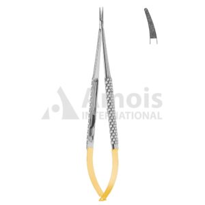 Toledo Micro Needle Holder Tc With Catch Curved Micro Profile