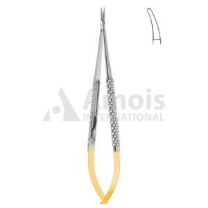 Toledo Micro Needle Holder Tc With Catch Curved Smooth Jaw