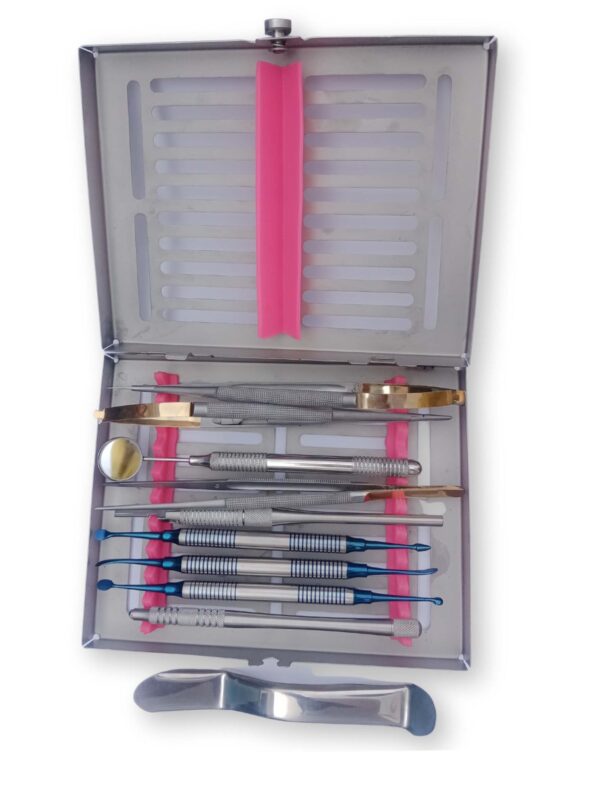 Ultimate Dental Soft Tissue Surgery Kit with tweezers, scalpel handle, and retractor