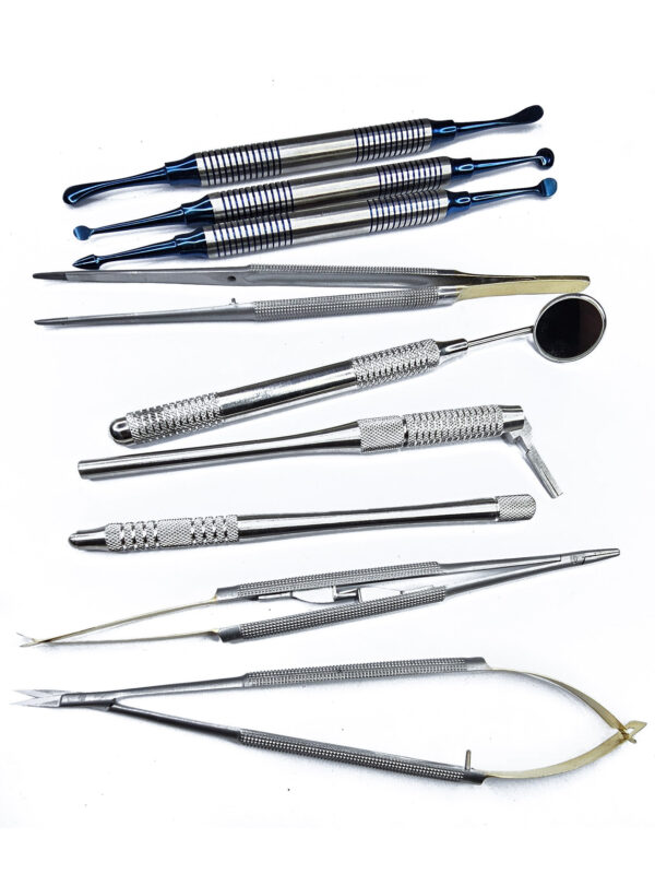 Ultimate Dental Soft Tissue Surgery Kit with tweezers, scalpel handle, and retractor