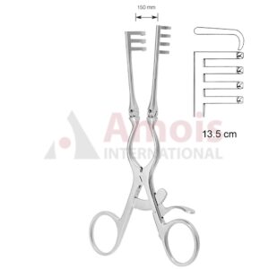 Adson Self Retaining Retractor 13.5cm Blunt 3 X 4 Prong